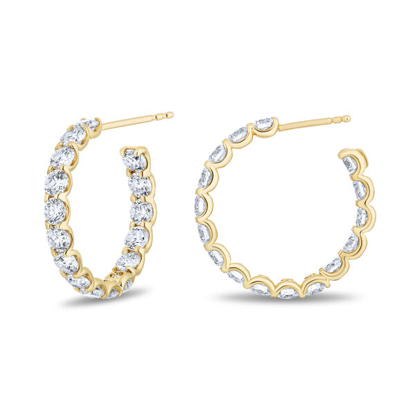 Boucles d&rsquo;oreilles en diamants et or jaune, 4.80ct