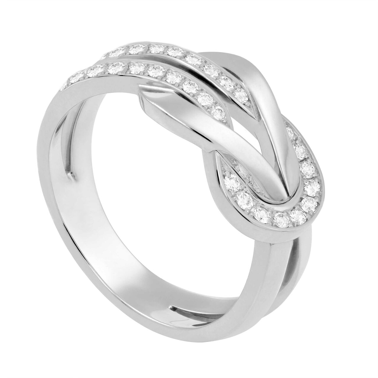 Chance Infinie Medium White Gold Diamond Pav&eacute; Ring, Angle image number 2