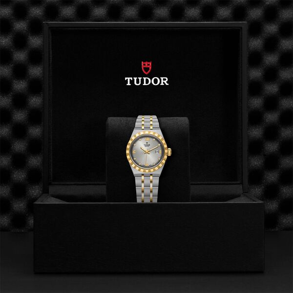 TUDOR Royal 28 mm automatique en or jaune, acier inoxydable et diamants