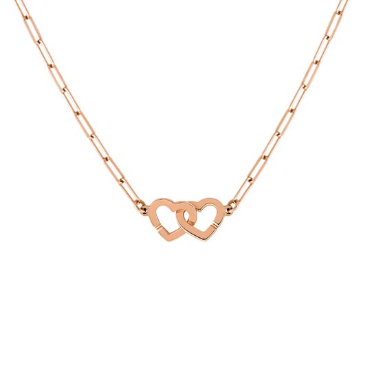 maison birks dinh van paris double coeur pink gold necklace 645205 image number 0