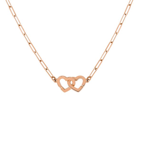Double Coeurs R9 Rose Gold Necklace
