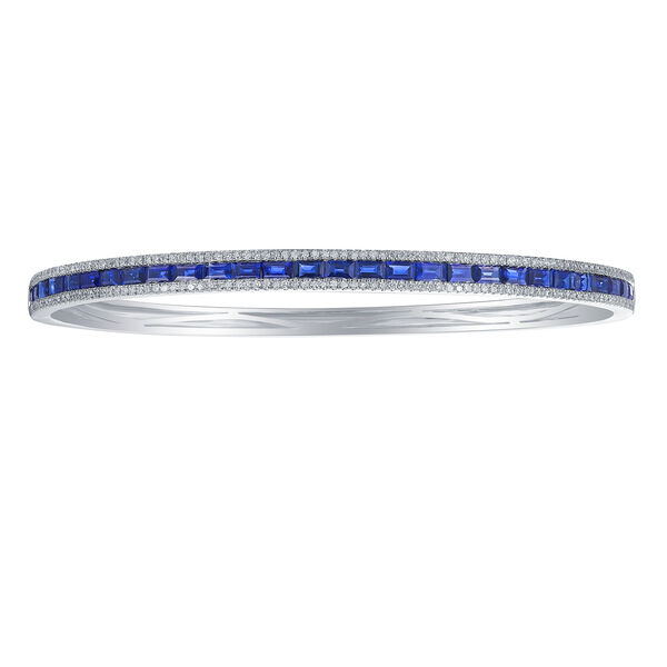 Bracelet Saphirs Bleus et Diamants en Or Blanc