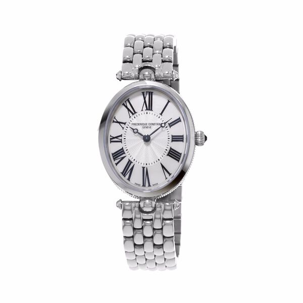Classics Art Deco Oval 30 x 25mm quartz en acier inoxydable
