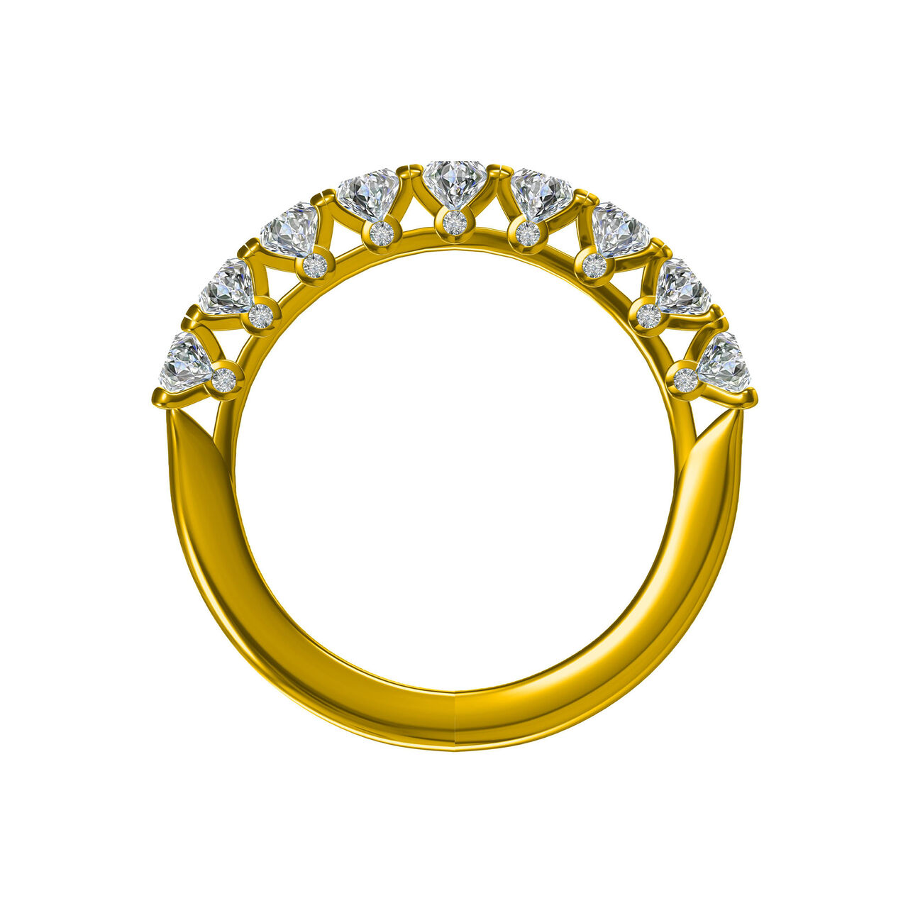 Yellow Gold and Diamond Wedding Band-6.5 image number 2