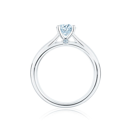 White Gold Round Solitaire Diamond Engagement Ring image number 2