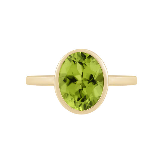 Bezel Set Oval Peridot Ring image number 0