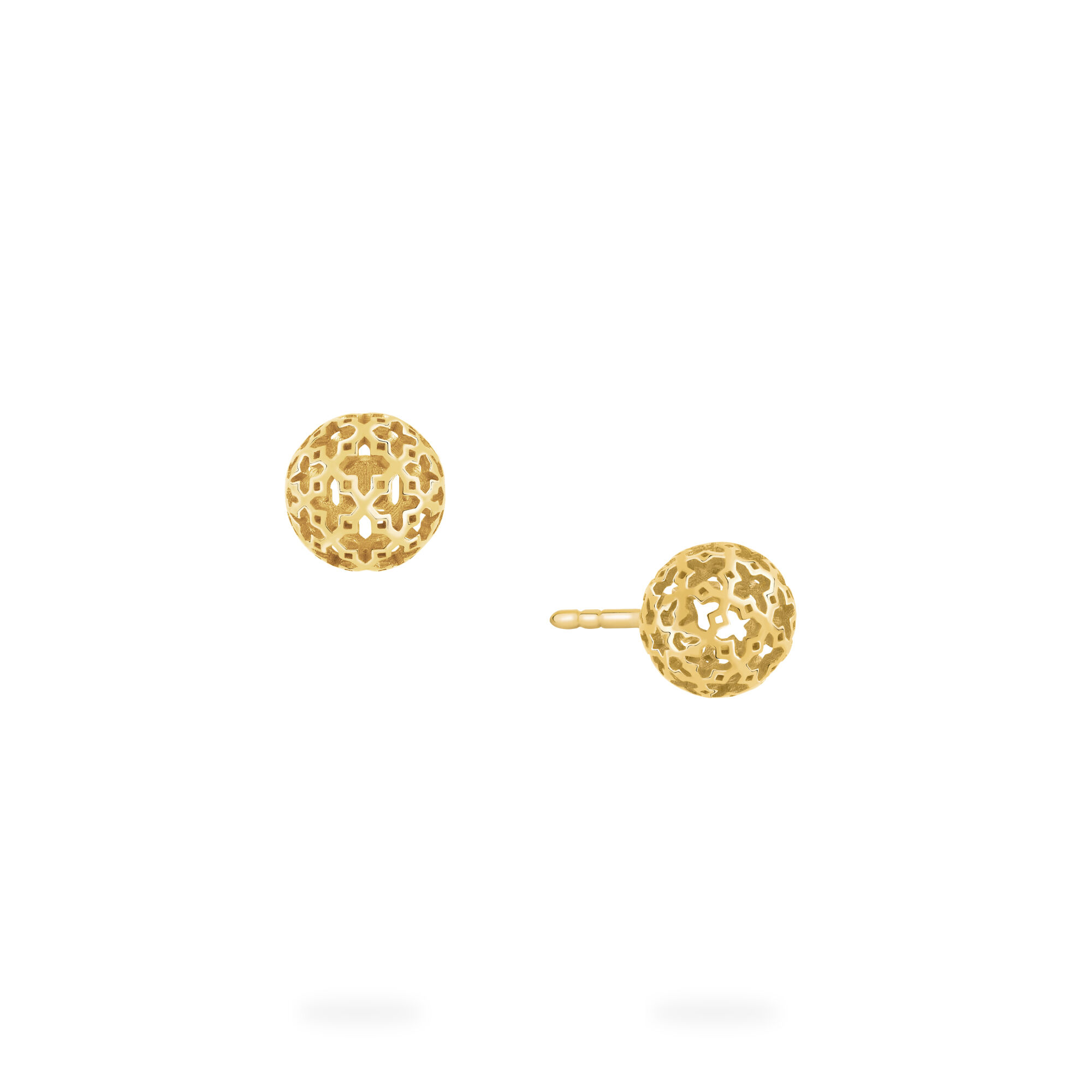 Birks Muse Yellow Gold Mesh Ball Earrings
