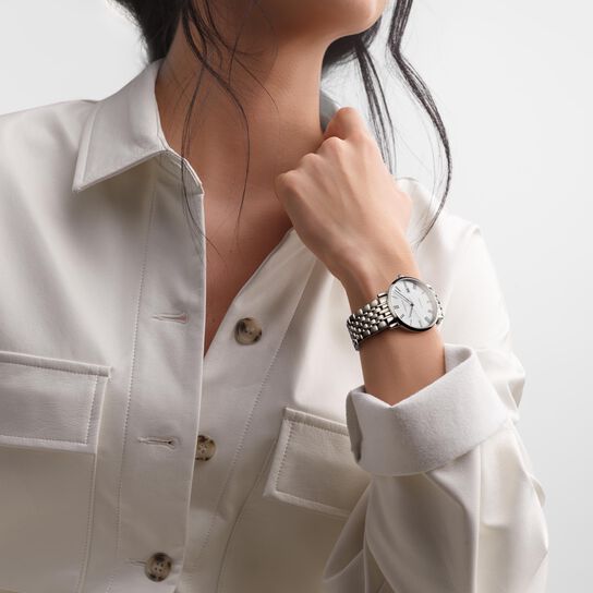 longines elegant collection automatic 39 mm stainless steel l4.910.4.11.6 on model image number 3