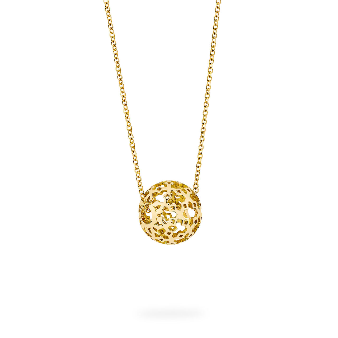 Birks Muse Yellow Gold Mesh Ball Necklace image number 1
