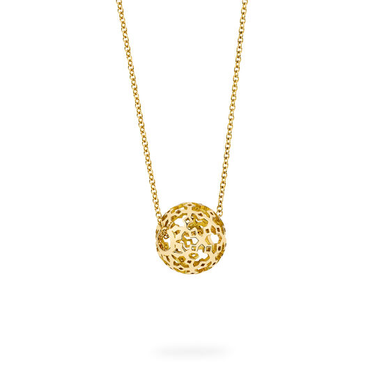 Birks Muse Yellow Gold Mesh Ball Necklace image number 1