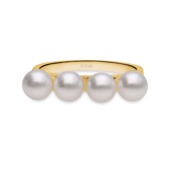 Birks Rock & Pearl bagues empilables en or jaune avec perles image number 4