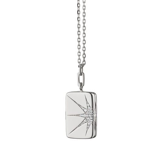 Modern Lockets Silver and White Sapphires Sun and Star Pendant image number 0