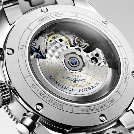 Longines Spirit Flyback Automatic Chronograph 42 mm Stainless Steel L3.821.4.53.6 Caseback image number 4