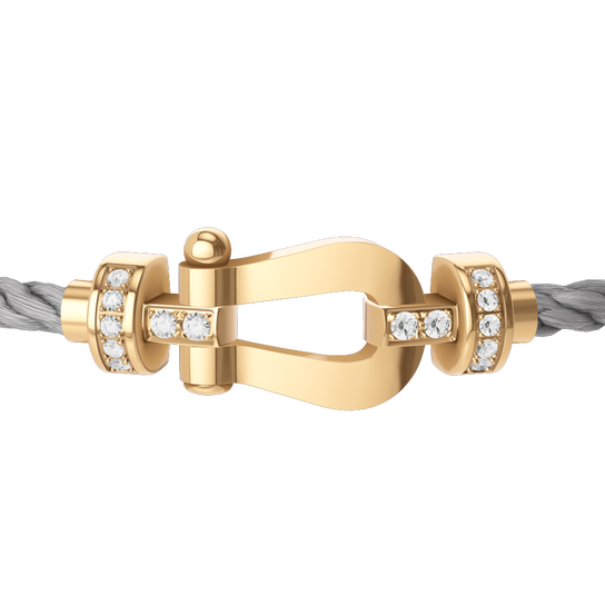Force 10 Medium Yellow Gold and Diamond Pav&eacute; Cable Bracelet image number 1