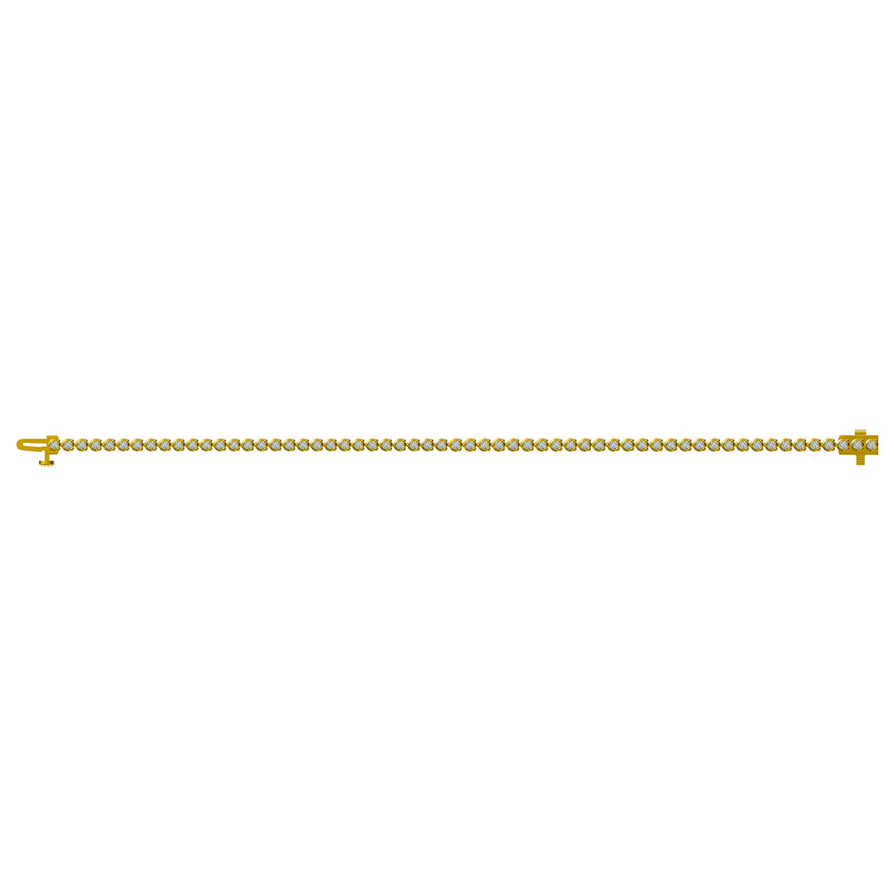 Yellow Gold and Diamond Tennis Bracelet image number 1