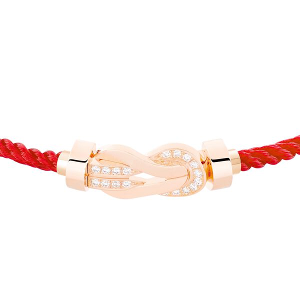 Bracelet cable Chance Infinie en or rose avec pavé de diamants, modèle moyen