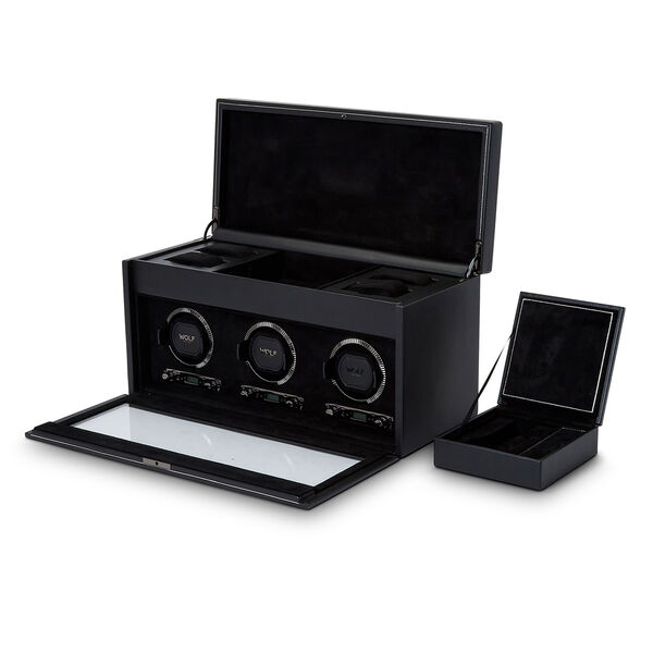 Remontoir de montre British Racing 3 pièces avec rangement noir