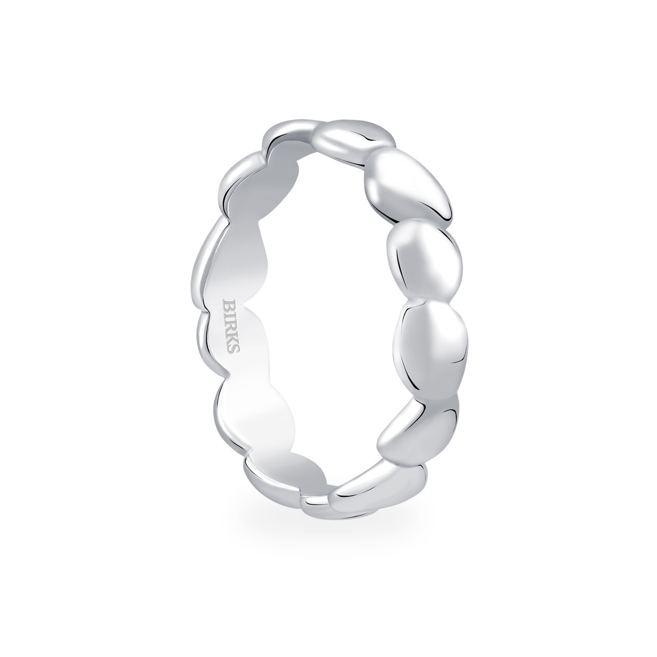 Birks Iconic Silver Stackable Pebble Ring image number 2