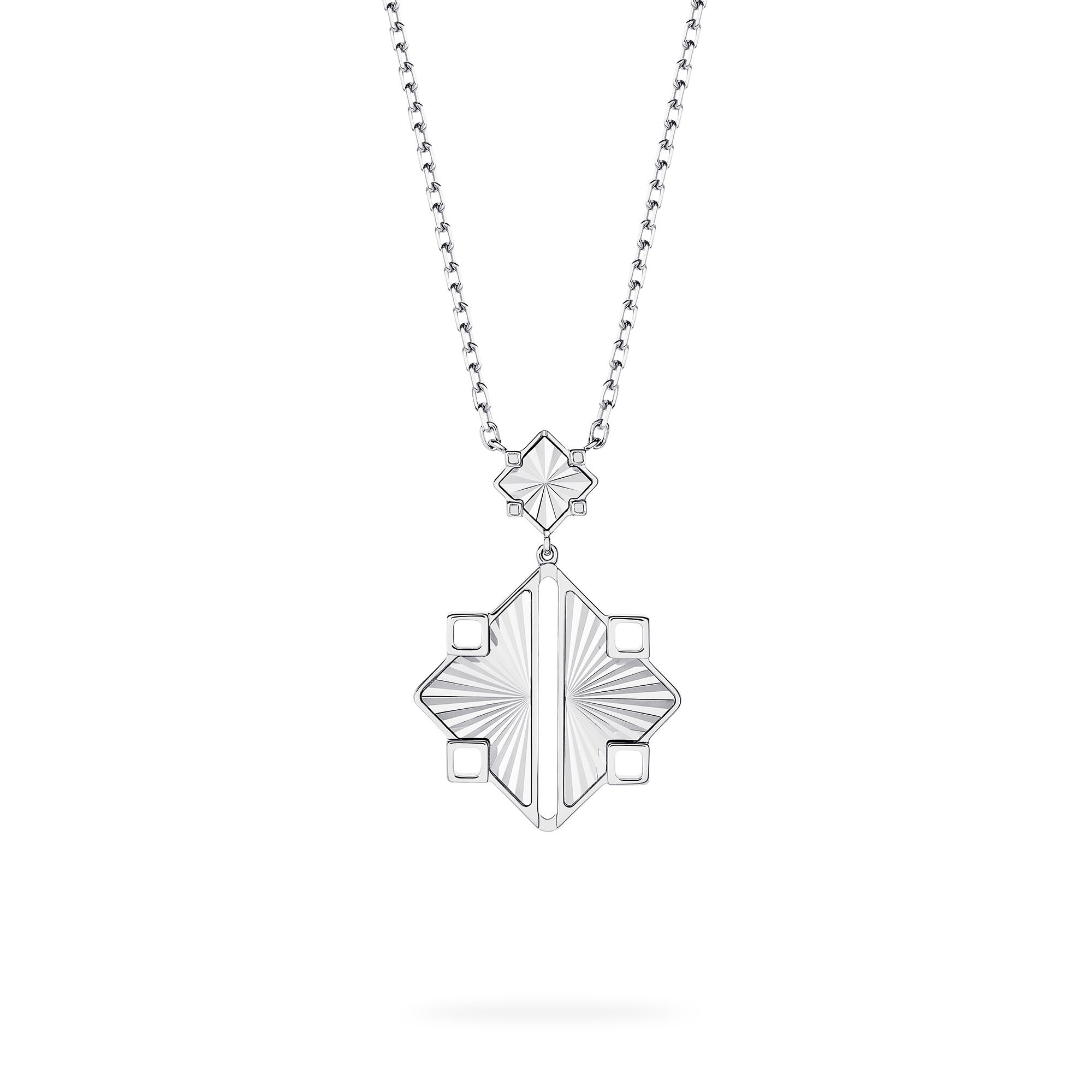 Guilloché Sterling Silver Drop Pendant