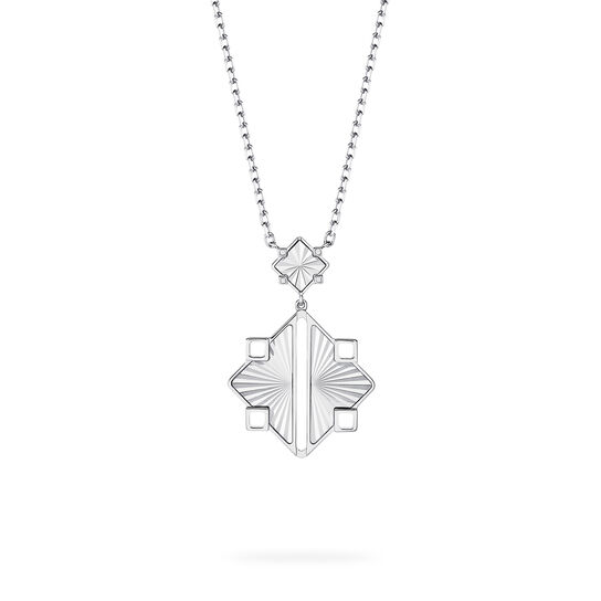 Birks Muse Guilloché Sterling Silver Drop Pendant, Extra Large 450018473660 image number 0