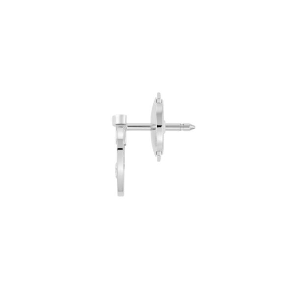 Boucle d'oreille clou coeur Pretty Woman en or blanc avec diamant, très petit modèle