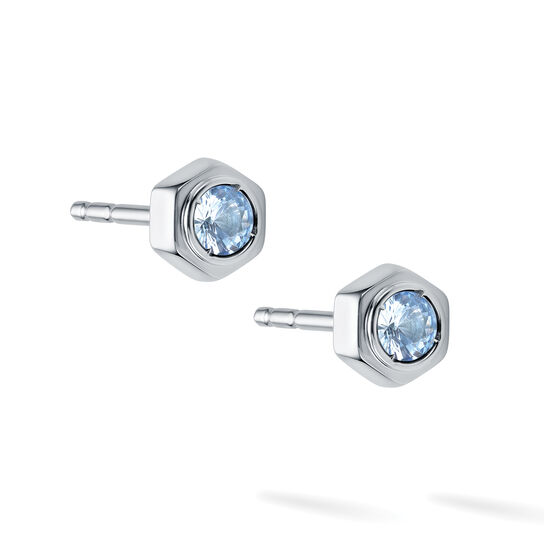 Aquamarine and Silver Stud Earrings image number 2
