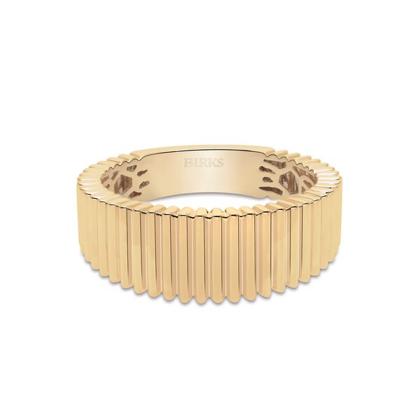 Bague plissée évasée en or jaune