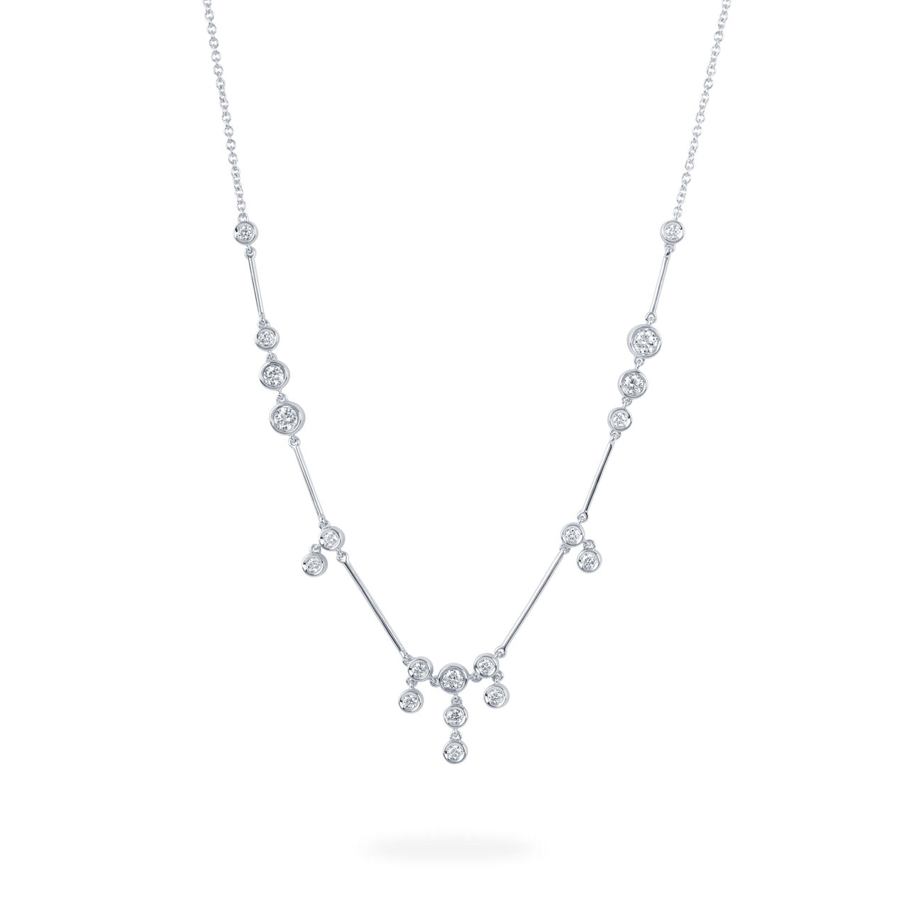 bijoux birks splash white gold and diamond cluster drop necklace image number 0