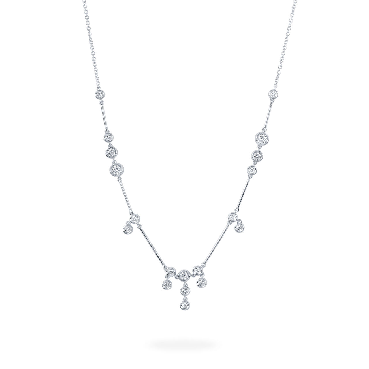 bijoux birks splash white gold and diamond cluster drop necklace image number 0