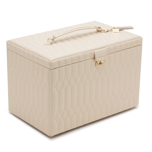 Coffret à bijoux Caroline ivoire, modèle très grand