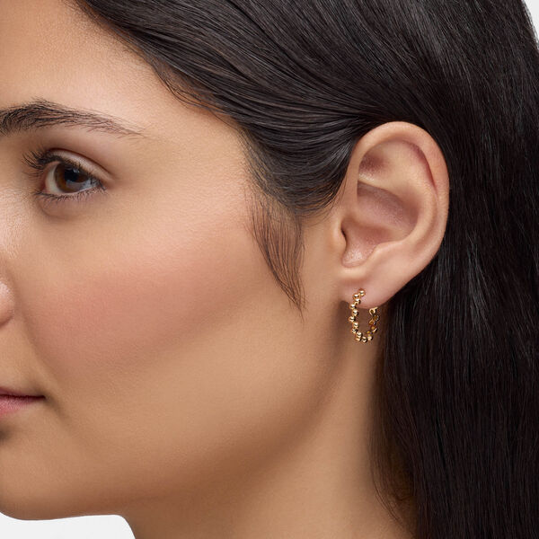 Yellow Gold Splash 18 mm Hoop Earrings