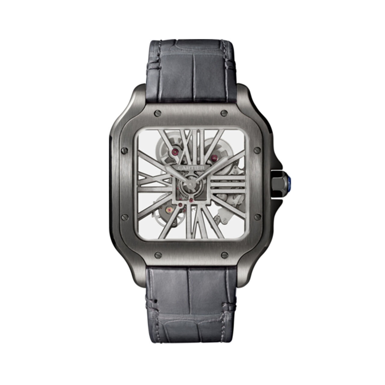 Santos de Cartier Skeleton 40 mm manuelle en acier inoxydable DLC, grand modèle image number 0