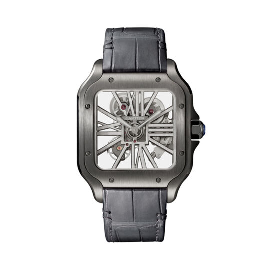 Santos de Cartier Skeleton 40 mm manuelle en acier inoxydable DLC, grand modèle image number 0