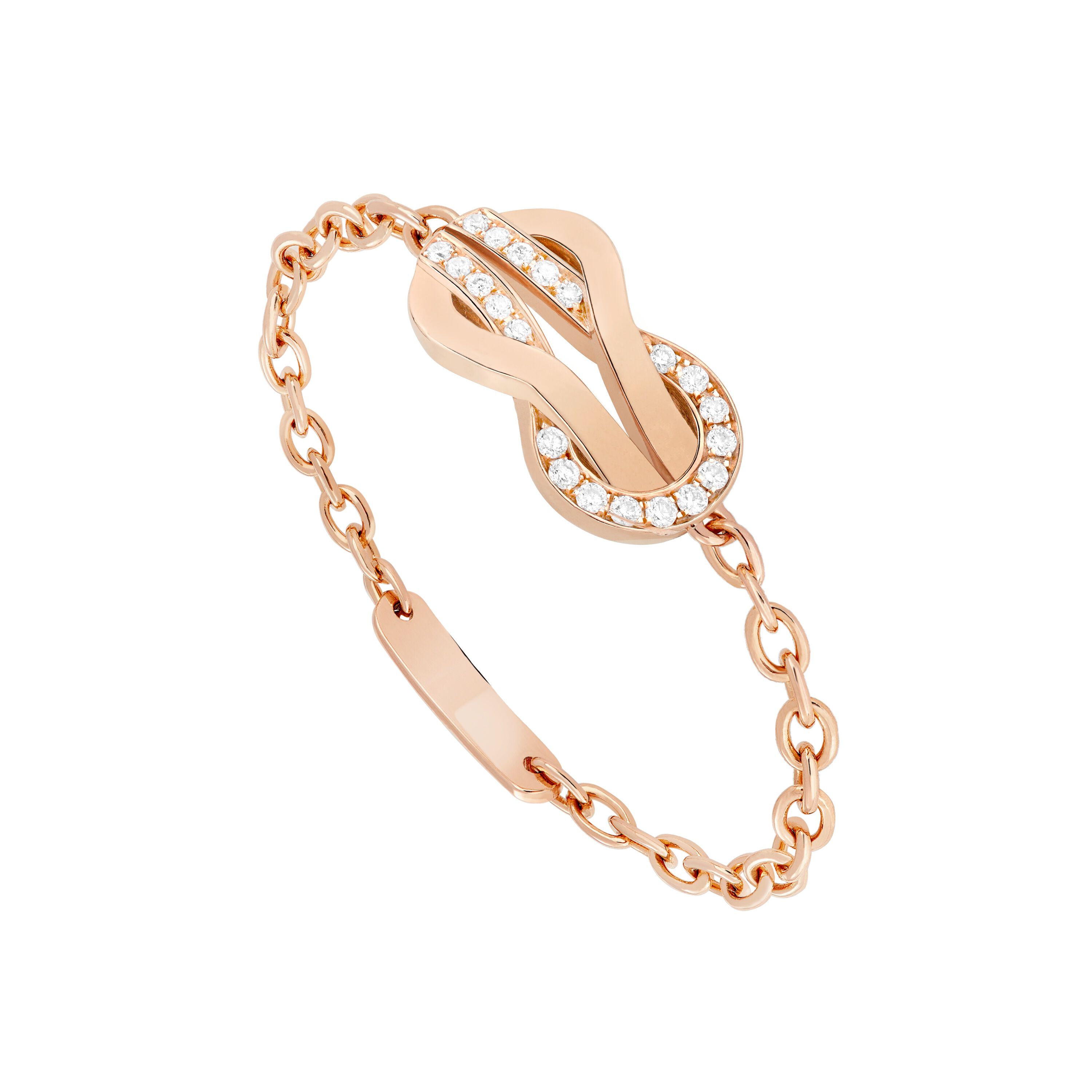 Chance Infinie Rose Gold Diamond Pavé Chain Ring