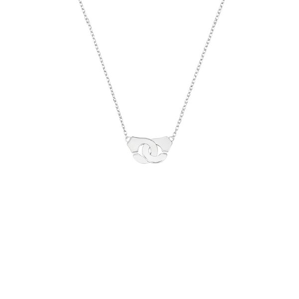 Collier Menottes R8 en or blanc