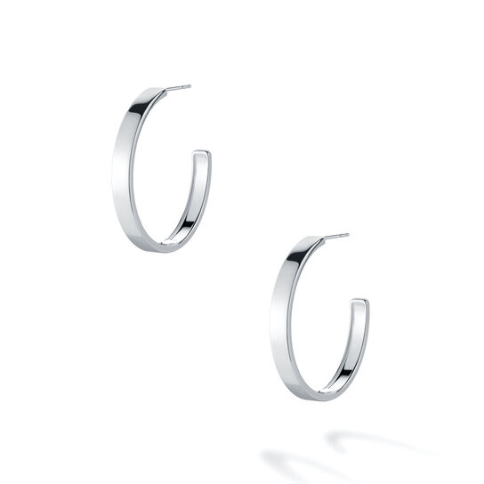 bijoux birks essentials 35mm bold sterling silver hoop earrings image number 1