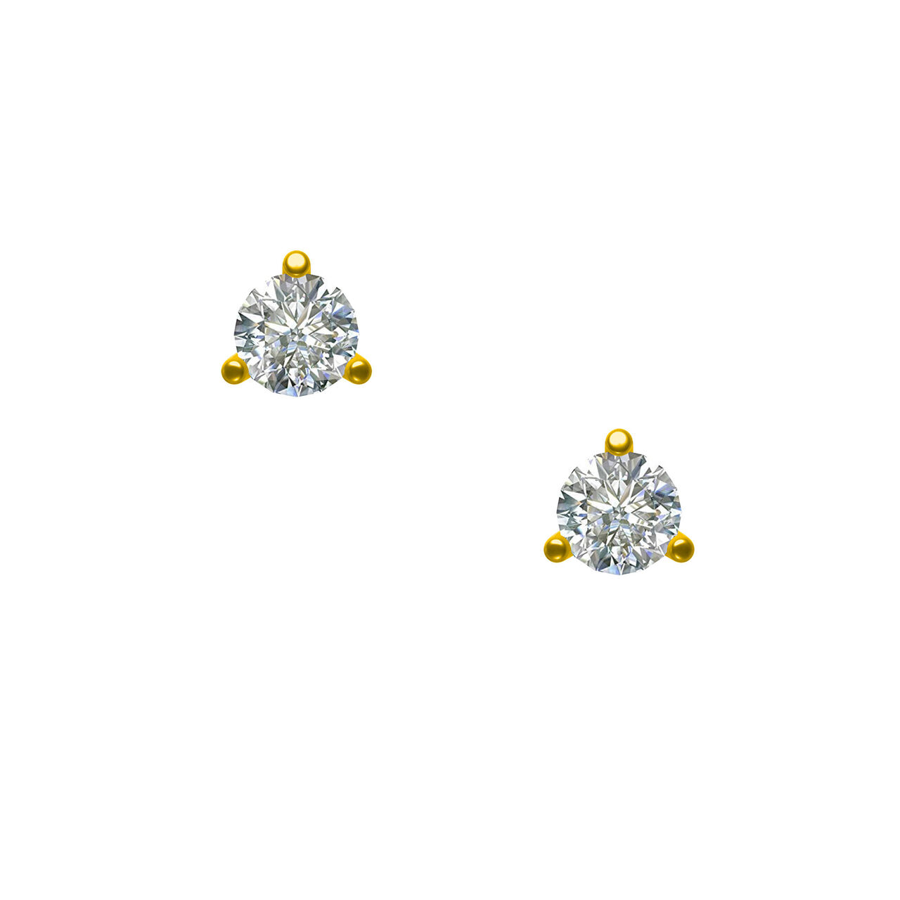 Yellow Gold and Diamond Stud Earrings image number 0
