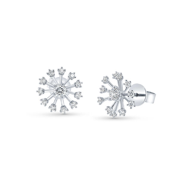 White Gold Stud Earrings with Diamonds