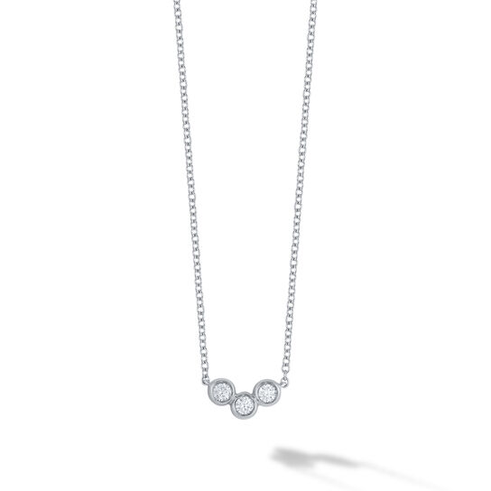 Birks Iconic Collier pendentif Splash en diamants, or blanc image number 0