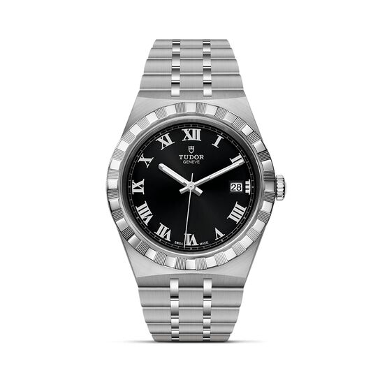 maison birks tudor royal 38 mm steel case dark coloured dial steel bracelet m28500 0003 image number 0