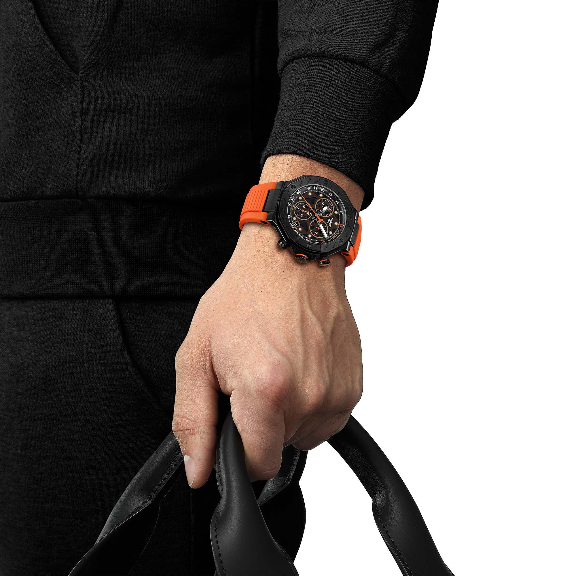 T-Race Quartz Chronograph 45 mm PVD Stainless Steel