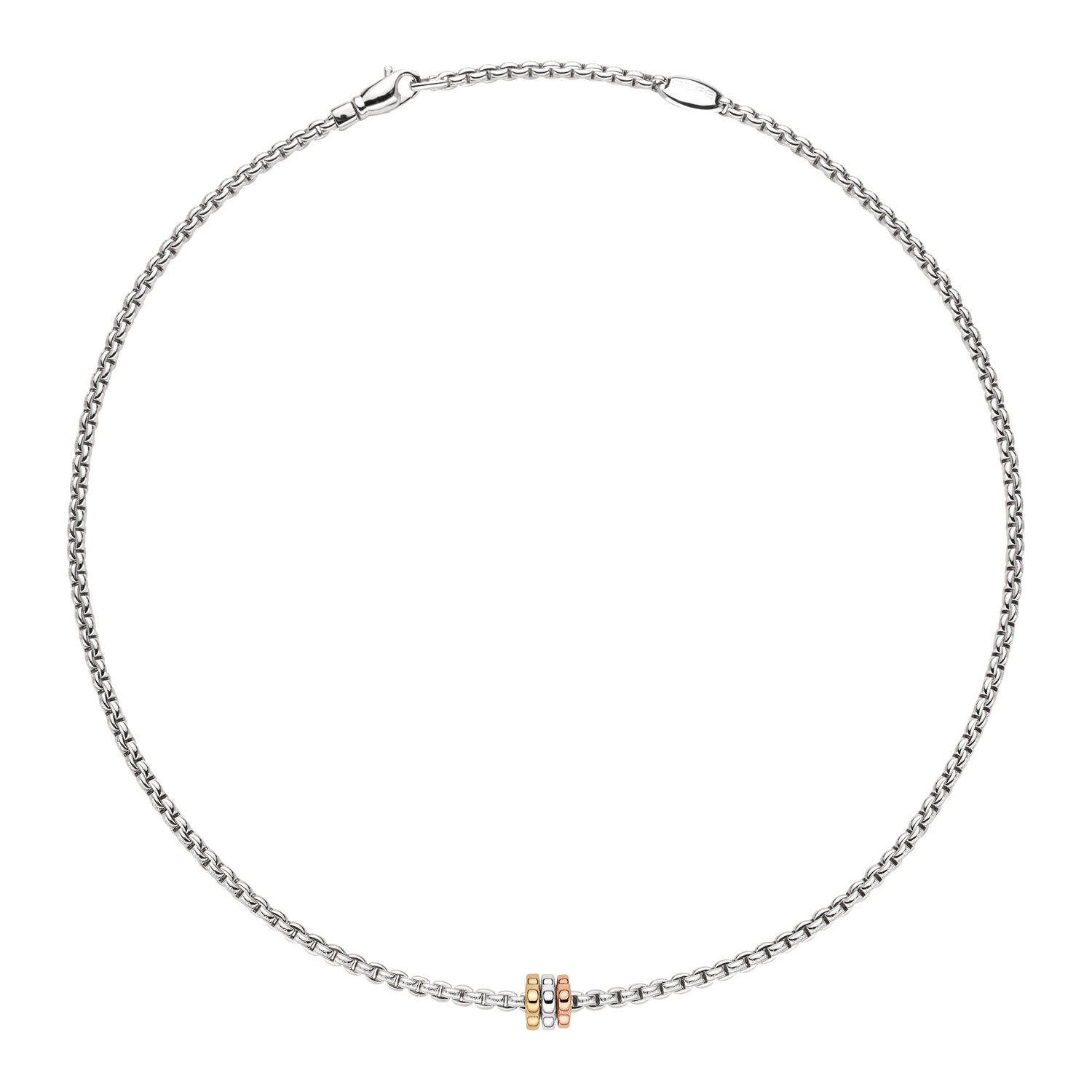 Eka Tiny Multi-Rondel White Gold Necklace