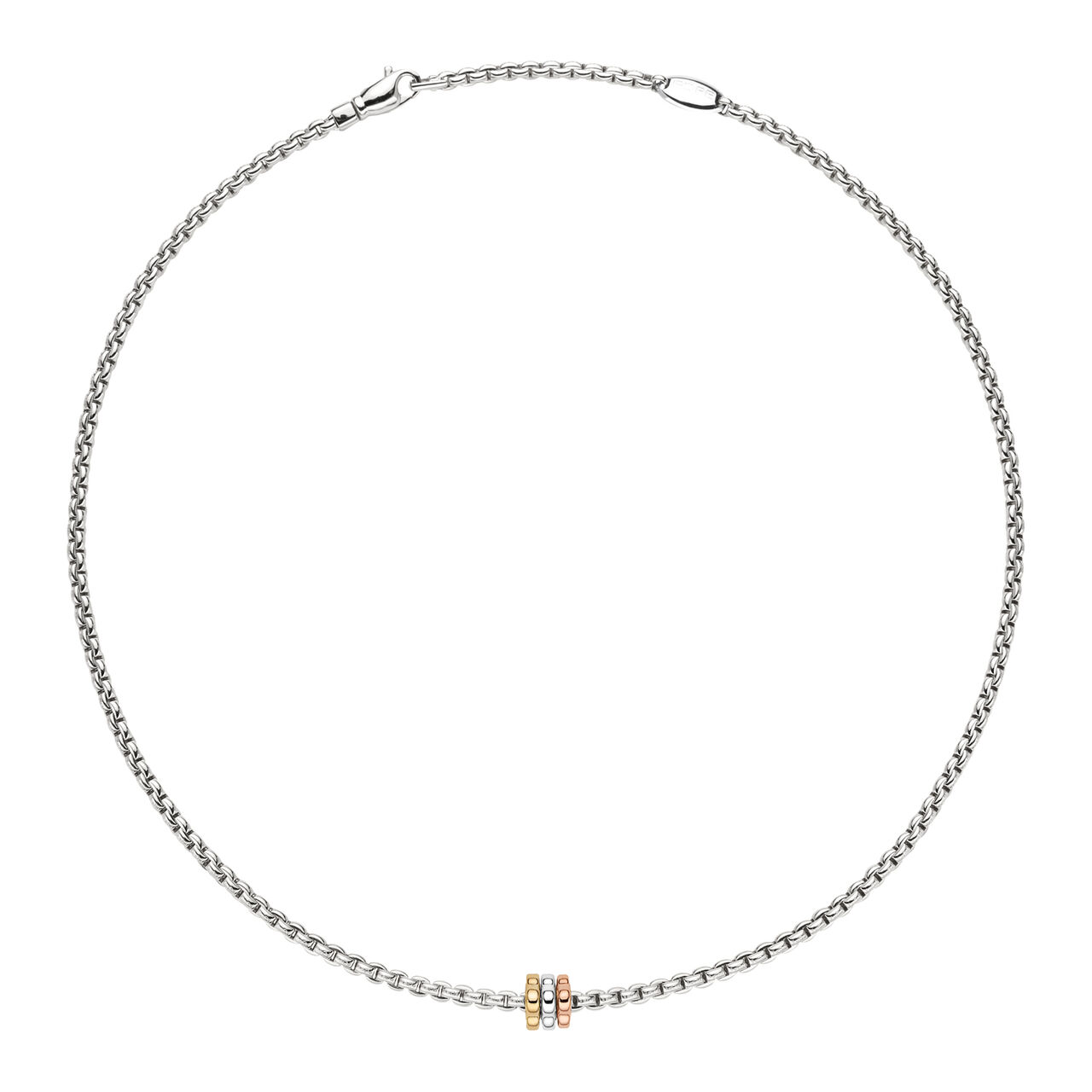 Eka Tiny Multi-Rondel White Gold Necklace image number 0