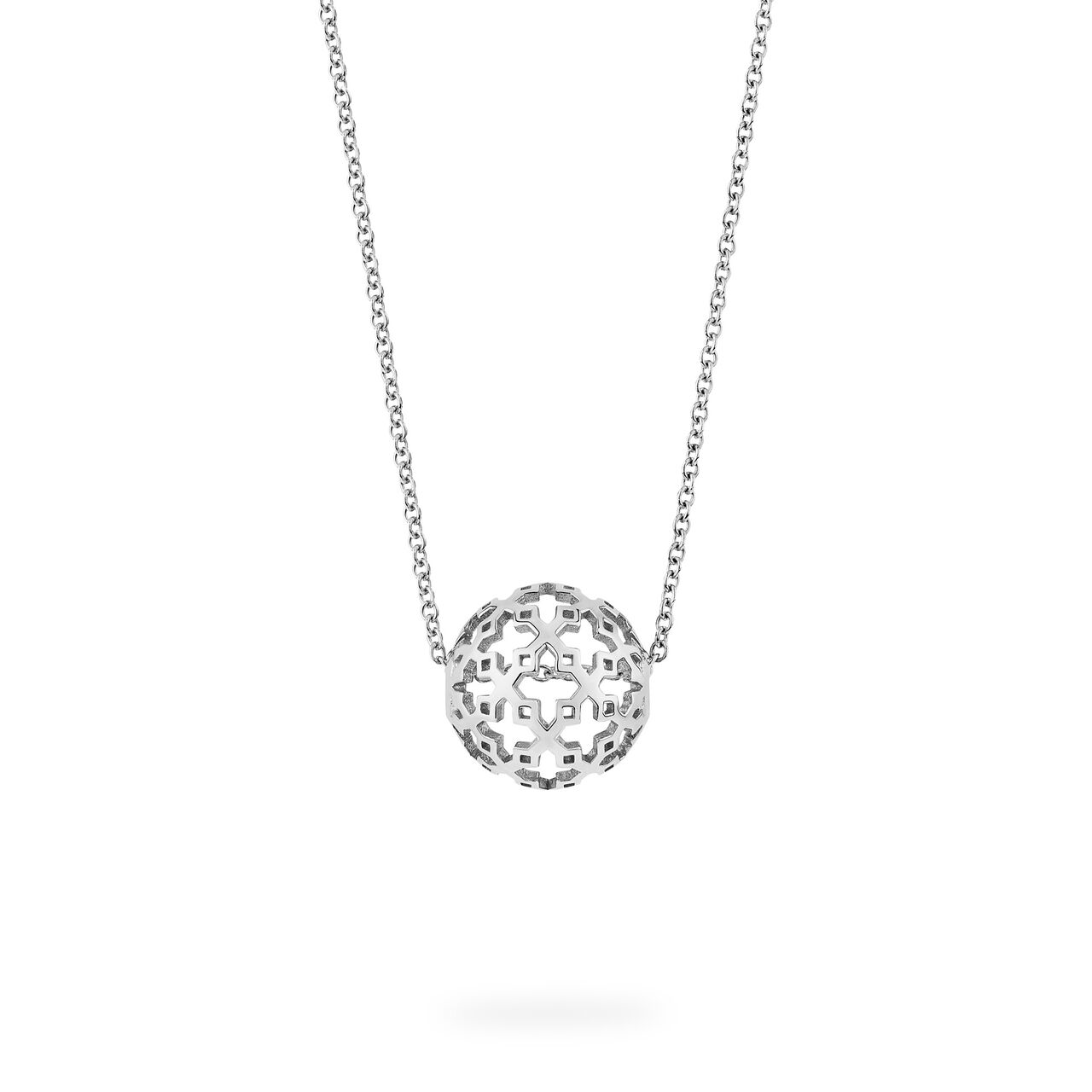 Birks Muse Sterling Silver Mesh Ball Necklace image number 0