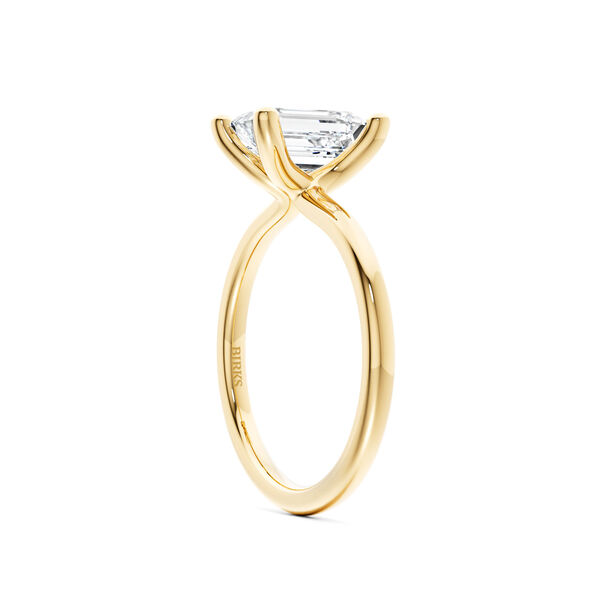Emerald-Cut Solitaire Diamond Engagement Ring in Yellow Gold