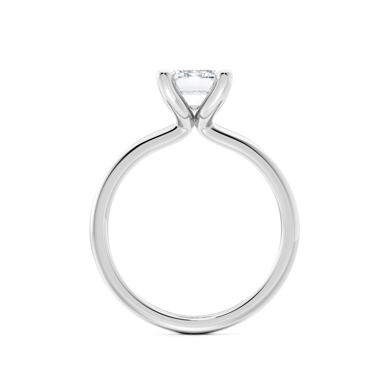 Birks Ros&eacute;e du Matin Emerald-Cut Solitaire Diamond Engagement Ring in Platinum image number 2