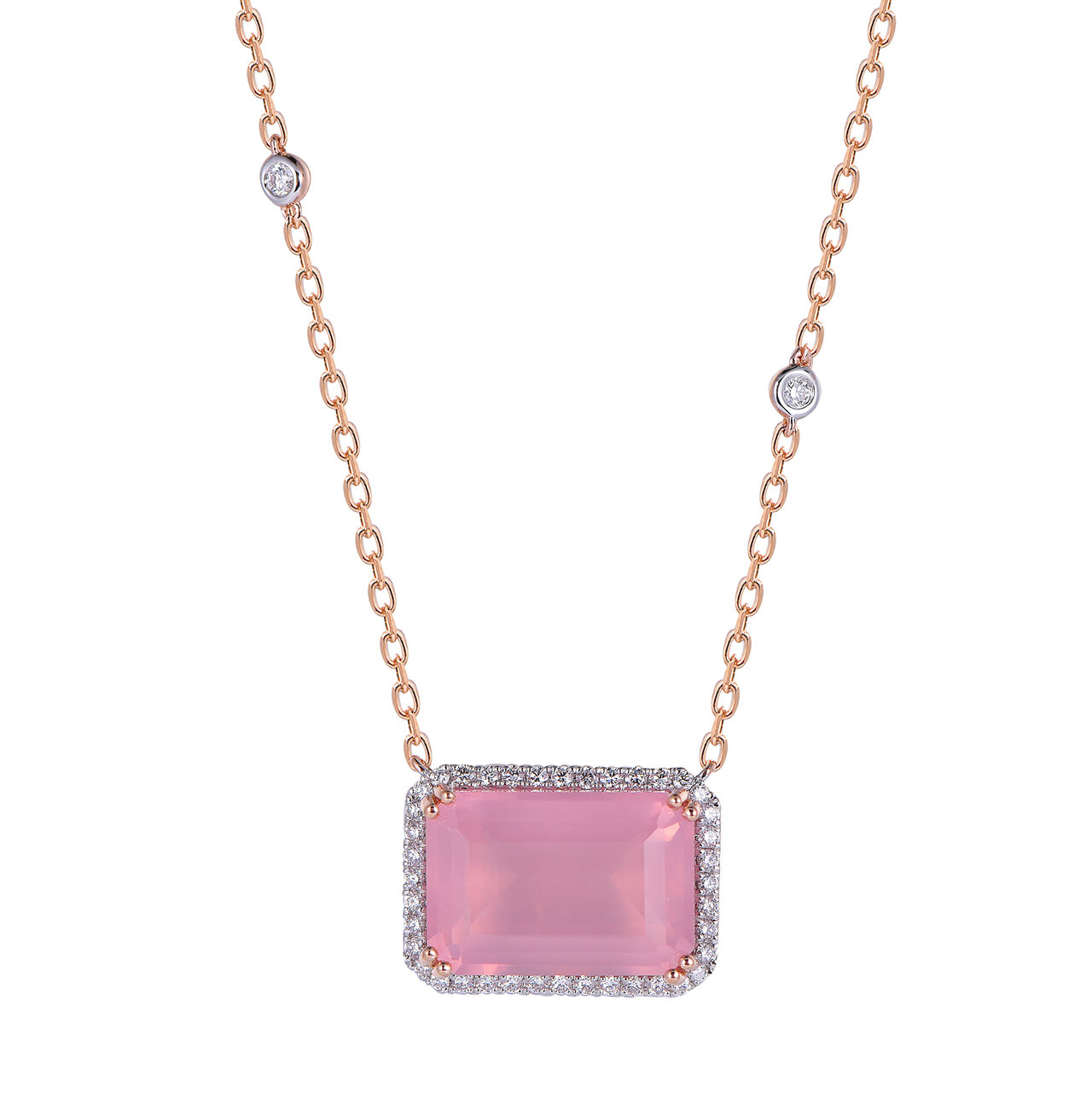 Rose Quartz Pendant in Rose Gold image number 0