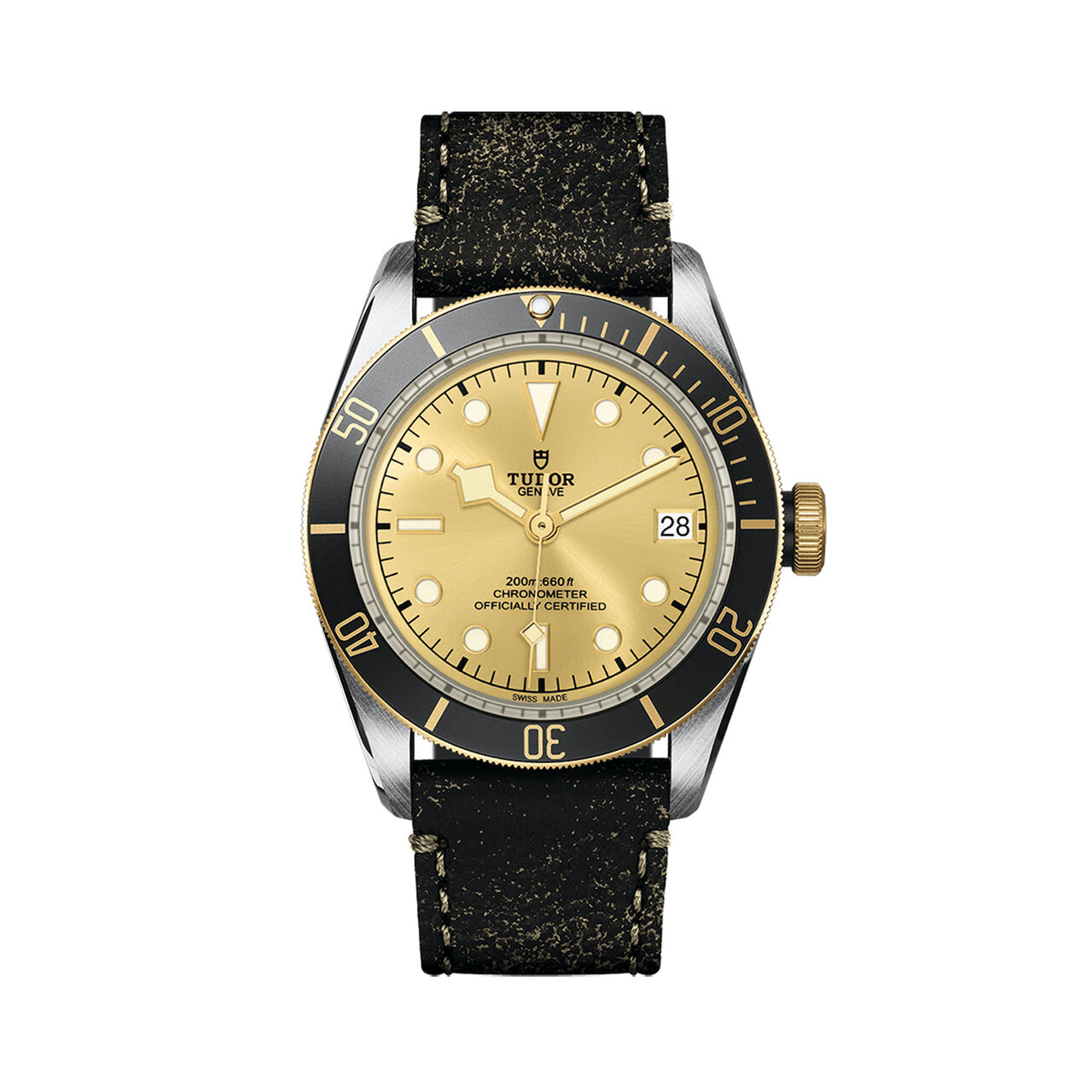 maison birks tudor black bay sg 41 mm steel case aged leather strap champagne dial m79733n 0003 image number 0