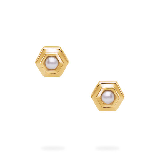 Birks Bee Chic Boucles d&rsquo;oreilles pierre de naissance en or jaune, perle d&rsquo;eau douce image number 1