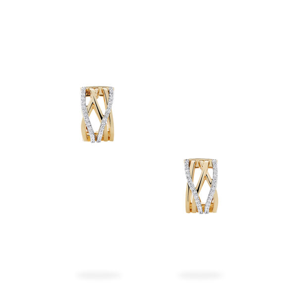 Boucles d'oreilles en diamants et or jaune, petites